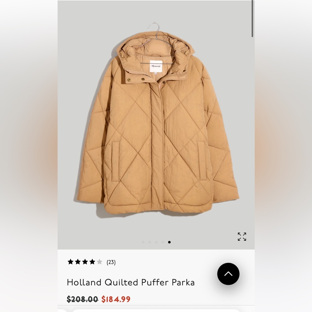 Holland Quilted Puffer Parka from Madewell. Like new/worn once. Size small.